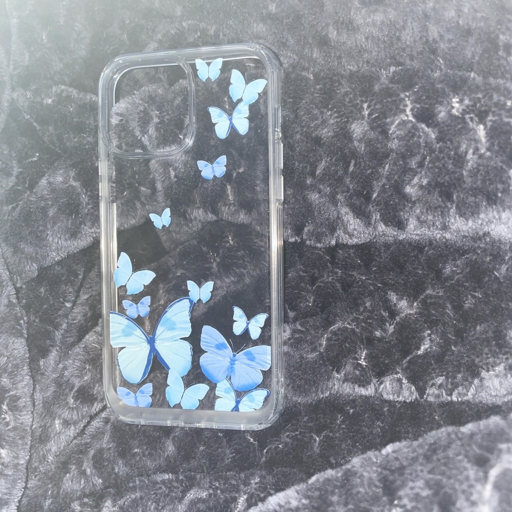 Blue butterfly iphone 13 pro max case